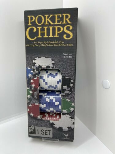 Nib Poker Chips Las Vegas Style Stackable Tray 100 11.5g Heavy Weight New