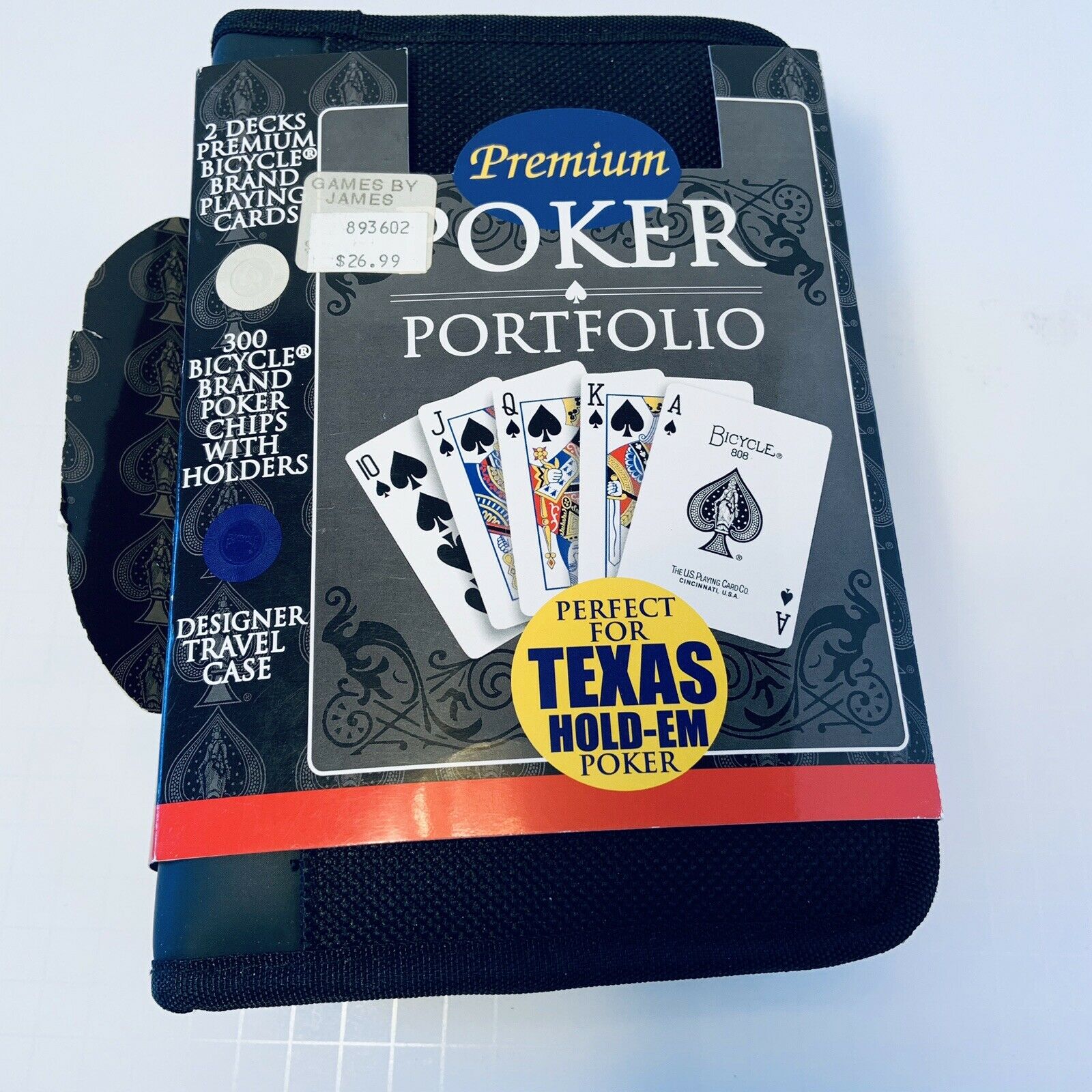 Bicycle Premium Poker Portfolio 300 Bicycle Brand Chips, Travel Case.. Brand New