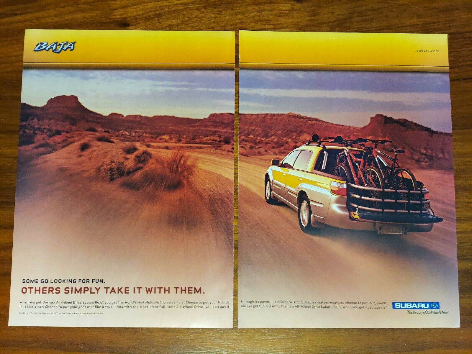 Subaru Baja Magazine Advertisement Some Look For Fun Others Take It With Them