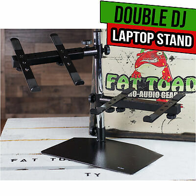 Dj Double Computer Laptop Stand - Duel Mount Holder Studio Mixer Controller Gear