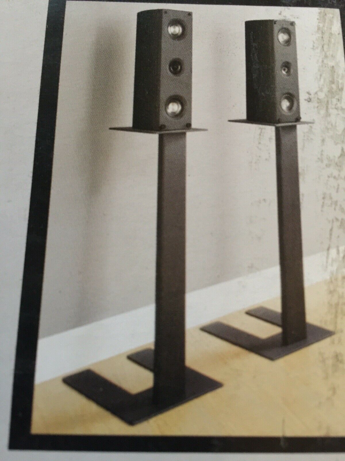 Speaker Stands Studio Monitors 28” New In Box Vintage Audio Stereo Black Steel